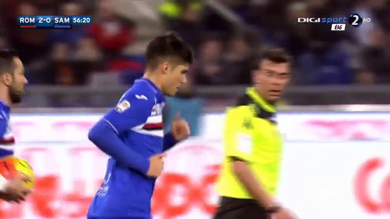 2-1 Miralem Pjaniu0107 OwnGoal Italy  Serie A - 07.02.2016, AS Roma 2-1 Sampdoria