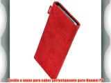 fitBAG Folk Rojo - Funda a medida Exterior de cuero de gamuza fina con forro interno de microfibra