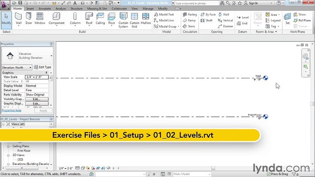 01 02. Creating multiple levels - House in Revit Architecture
