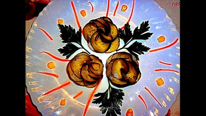 Цветы из маринованных огурчиков! Flowers of pickles! Украшения из овощей!