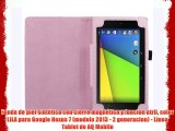 Funda de piel sintética con cierre magnético y función atril color LILA para Google Nexus 7