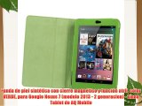 Funda de piel sintética con cierre magnético y función atril color VERDE para Google Nexus