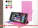 Snugg 8482 - Carcasa de cuero (PU) con tapa para iphone 6 color rosa