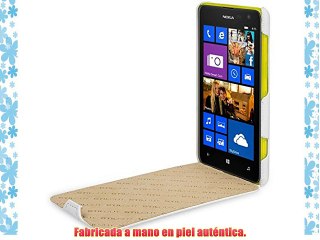 Stilgut UltraSlim - Funda exclusíva en piel auténtica para  Nokia Lumia 625 - Color blanco