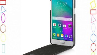 StilGut UltraSlim Case Funda de Piel auténtica para su Samsung Galaxy A5 negra