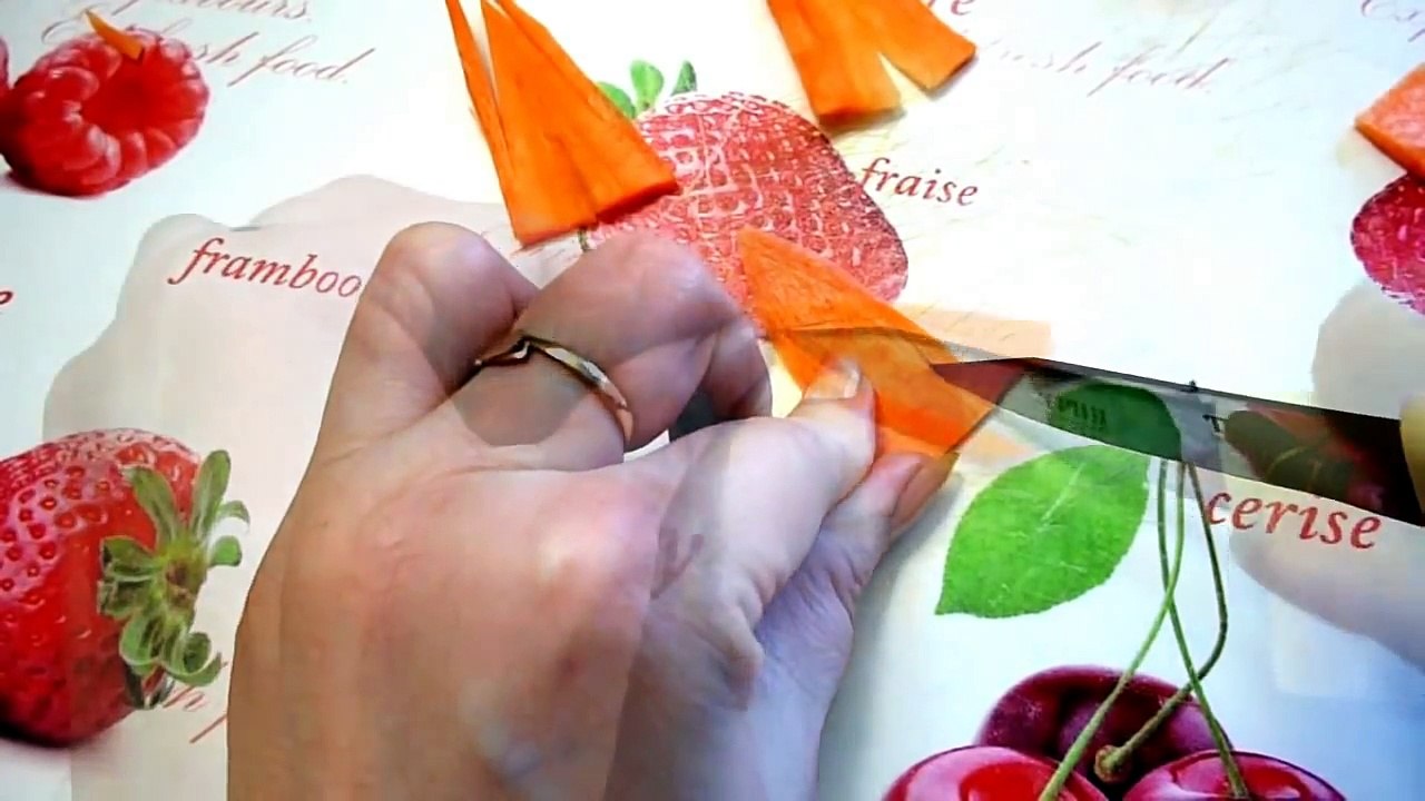 Цветок из моркови! Украшения из моркови! Flower of carrot! Decoration of carrot!