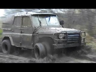 Покатушки на УАЗе с двойными колесами [8x8]