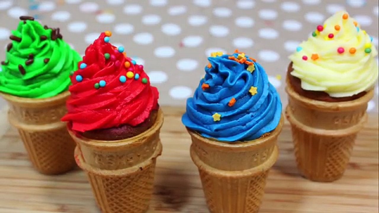 Ice Cream Swirl Cupcake Cone Recipe - Simple Recipes - Cooking for Children by HooplaKidz Recipes