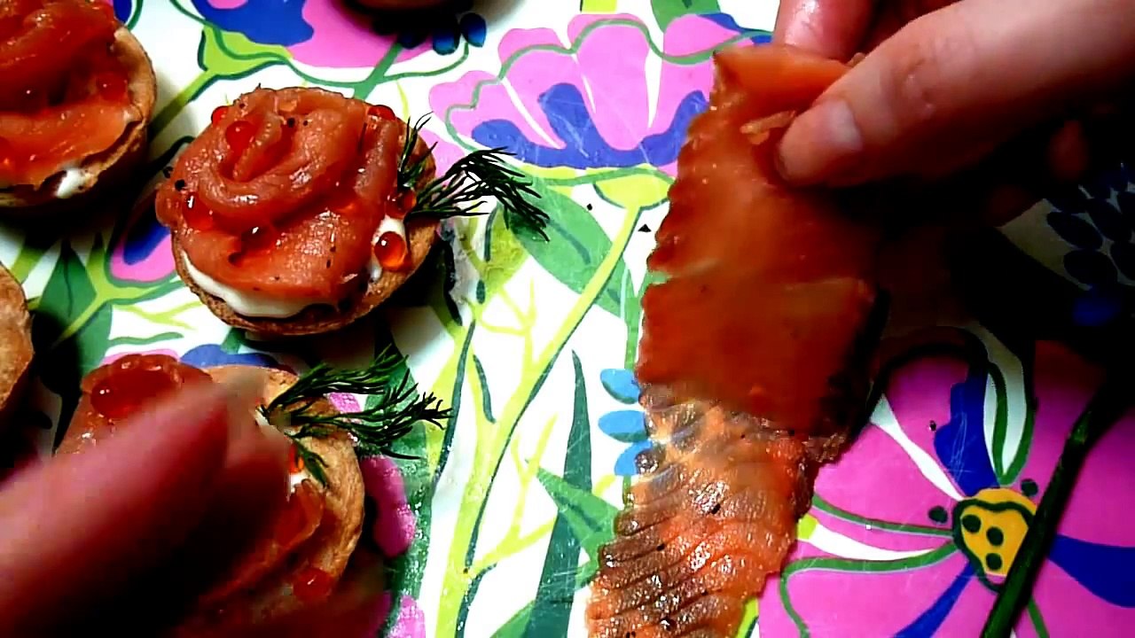 Цветы из красной рыбы! Украшения из рыбы. Decoration of Fish. Flower of Fish