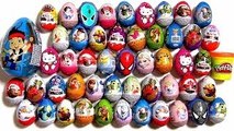 50 Kinder Surprise Eggs Disney Frozen Monsters Minnie Jake Spiderman Cars Barbie Huevos Pl
