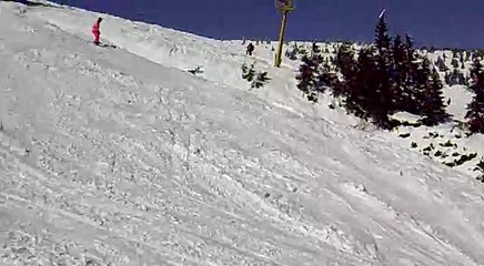 краткий курс по езде с падением полёт падение жесть лыжи идиот карпаты драгобрат 26022011