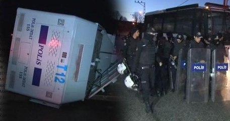 Mahmud Efendi Külliyesi'ne yıkıma gelen TOMA devrildi