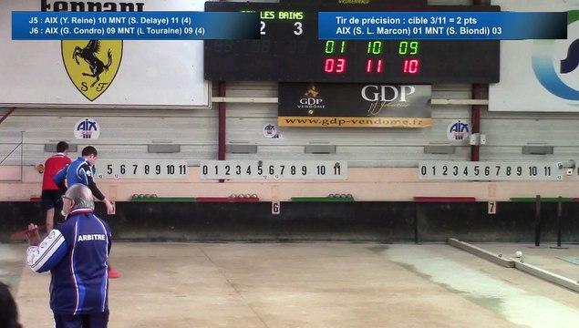 Tir de précision, second tour, Club Elite Masculin J10, Aix-les-Bains vs Montélimar, Sport Boules, saison 2015-2016
