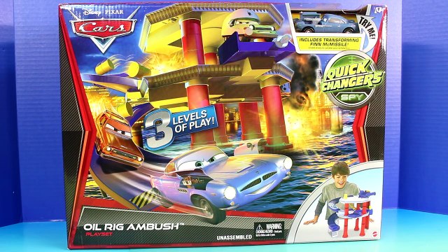 Disney Pixar Cars Oil Rig Ambush Playset Quick Rangers Finn Mcmissile Lemons Crabby Boat
