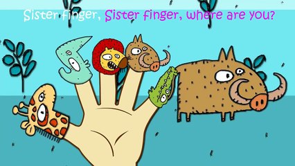 Wild African Animals Finger Family / Nursery Rhymes