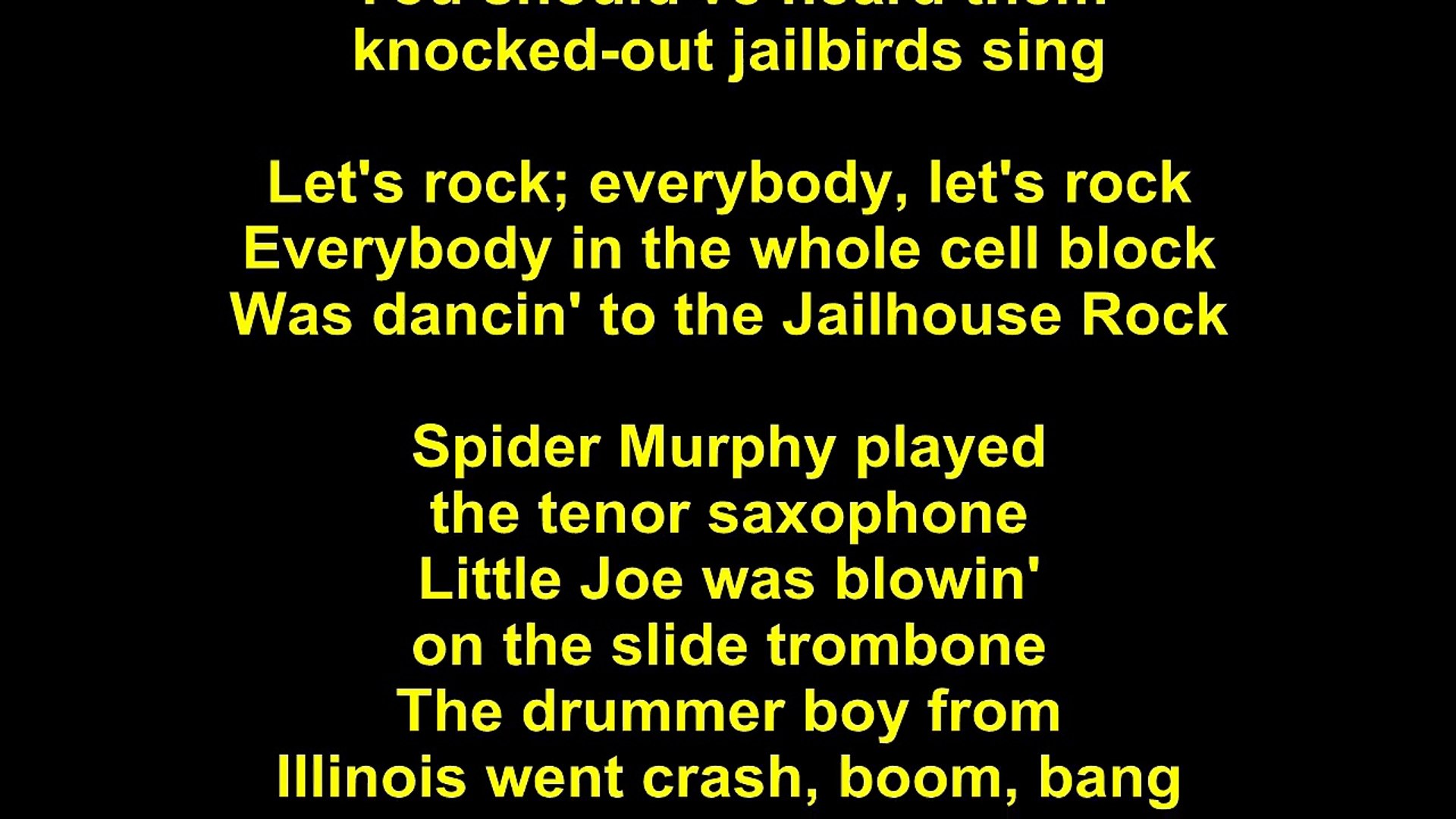 Elvis Presley Jailhouse Rock Lyrics Video Dailymotion