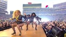 BEYONCE ESCAPES A FALL DURING SUPER BOWL 2016 HALFTIME SHOW PERFORMANCE