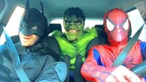 Superheroes Dancing in a Car: Spiderman, Batman & Hulk Funny Movie in Real Life