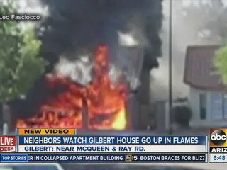 Neighbor captures video of ammo exploding in Gilbert house fire