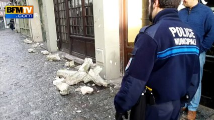 Rafales de vent: chutes de pierre de l'église Saint-Maclou de Rouen