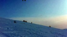 Кайтинг в Уфе зимой (отрывок-полёт на кайте с горы)