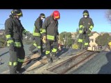 Castelfidardo (AN) - In fiamme il tetto di uno stabile in costruzione (08.02.16)