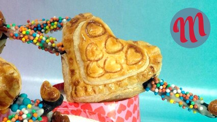 Corazones de hojaldre rellenos - Postre de San Valentín