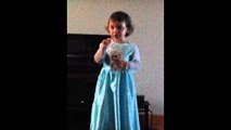 funny 2 year old shouting at her mummy for laughing while she was singing Disney Frozen