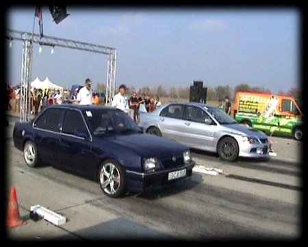 Mitsubishi Lancer EVO IX Vs. Opel Ascona Drag Race