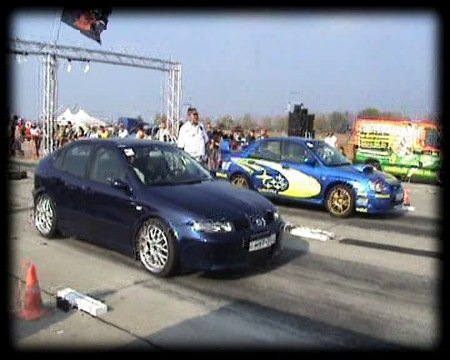 Seat Leon 1.8 Turbo 4X4 Vs. Subaru Impreza WRX STI Drag Race