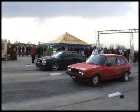 Audi S2 Coupe Vs. VW Golf I GTI Drag Race