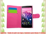 Samrick - Funda de piel con tapa y tarjetero para Nexus 5 (cuero)