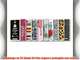 Funda Gel Flexible ZTE Blade S6 Plus BeCool Keep Calm Caña [  1 Protector Cristal Vidrio Templado