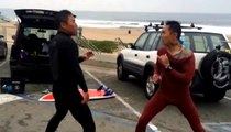 Two Asian Surfers Fight Over Stolen Waves