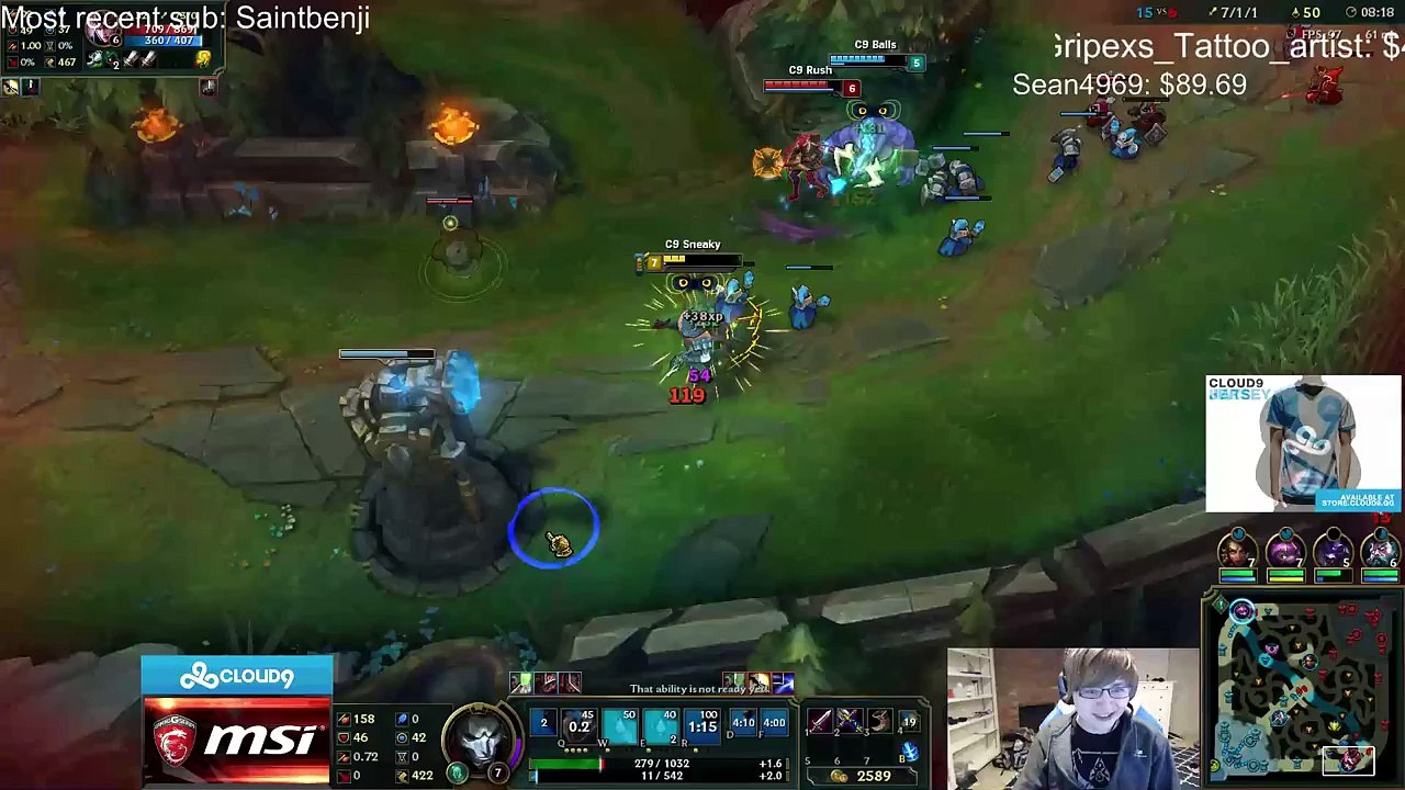 C9 Rush INSANE 1v2 on Sneaky Balls