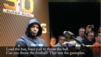 Broncos' Chris Harris heard bragging during Cam Newton's press conference