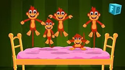 Five Little Monkeys Jumping On The Bed - Children Nursery Rhyme - Songs -
