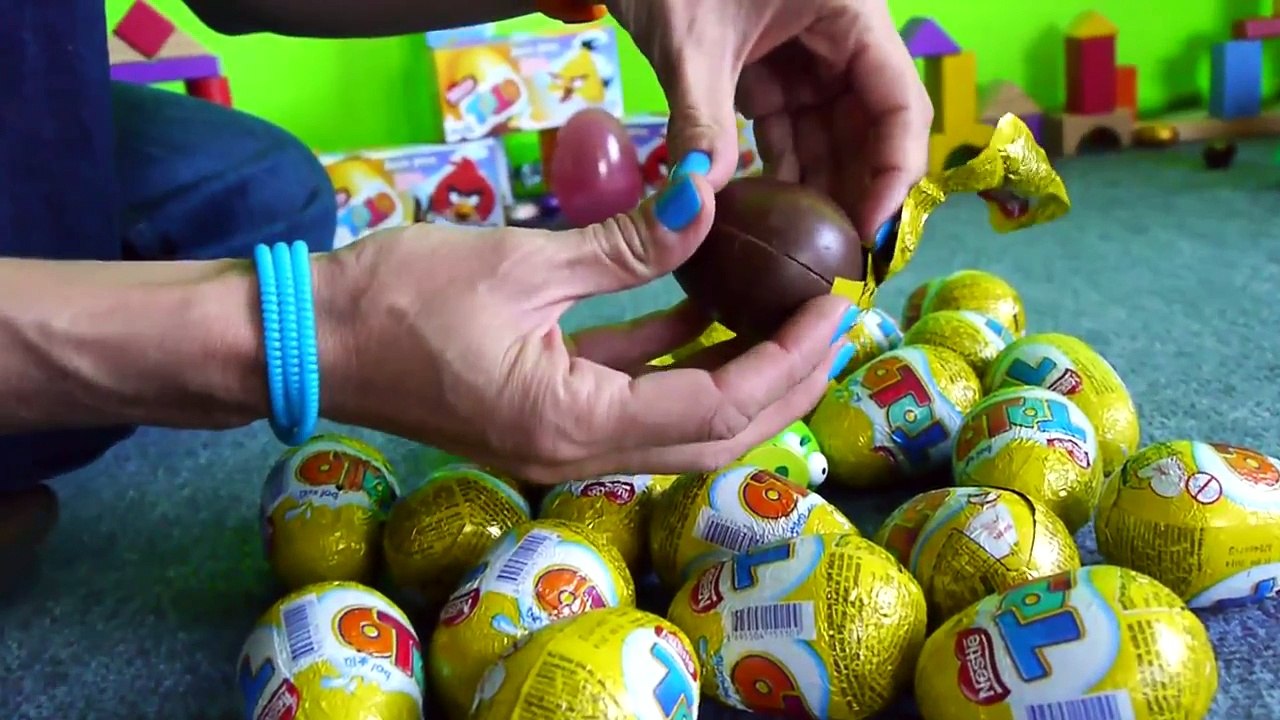 Çocuklar için oyun videosu Angry Birds ve Sürpriz yumurtalar