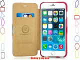 iCareR. Funda de piel con tapa cubierta de cuero real para Apple iPhone 6 Plus (5.5) Litchi