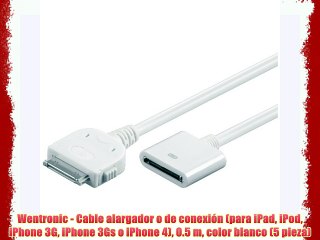 Wentronic - Cable alargador o de conexión (para iPad iPod iPhone 3G iPhone 3Gs o iPhone 4)