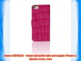 Guess GUFM026 - Funda ultraslim folio para Apple iPhone 5 diseño croco rosa