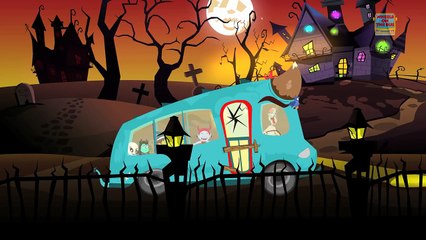 Wheels On The Bus | Halloween Bus | Scary Song | Halloween