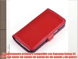 JAMMYLIZARD | Funda De Piel Para Samsung Galaxy S5 MINI Luxury Wallet Tipo Cartera ROJO