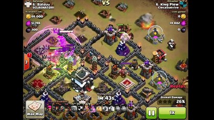 TH9 3-Star War Attack Strategy - How To Use Golems + Hog Riders
