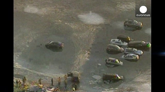 US: Cars parked on frozen lake rescued after ice cracks
