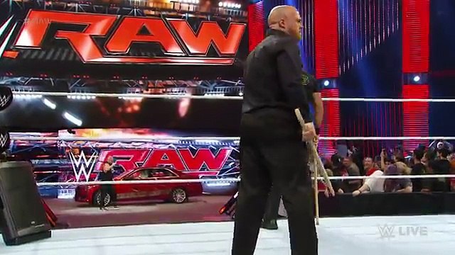 Brock Lesnar destroys J&J Security's prized Cadillac- Raw, July 6, 2015