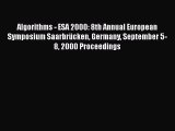 [PDF Download] Algorithms - ESA 2000: 8th Annual European Symposium Saarbrücken Germany September