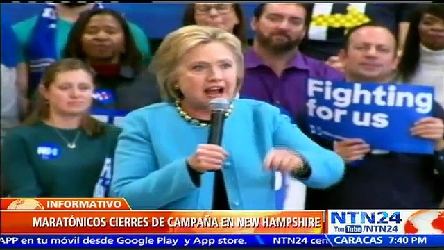 Precandidatos demócratas y republicanos cierran campaña en New Hampshire con grandes actos