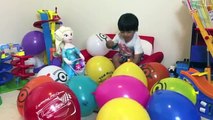 009 TOYS SURPRISES GIANT BALLOON DROP POP CHALLENGE Kid Video Frozen Elsa doll Ryan ToysRe
