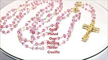 Pink and Clear Swarovski Crystal Beads Rosary